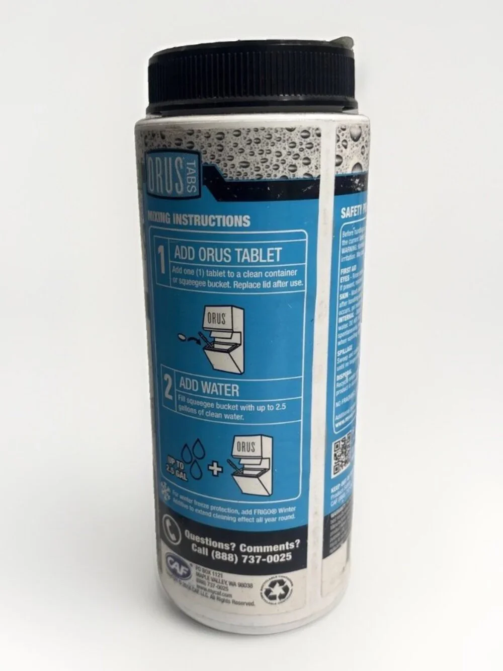 Orus Window/Glass Cleaner Tabs Industrial Squeegee Bucket Solution Soap 135 Tabs